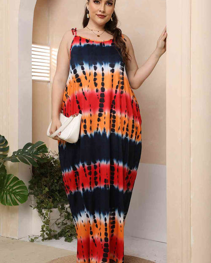 Plus Size Tie-Shoulder Maxi Dress