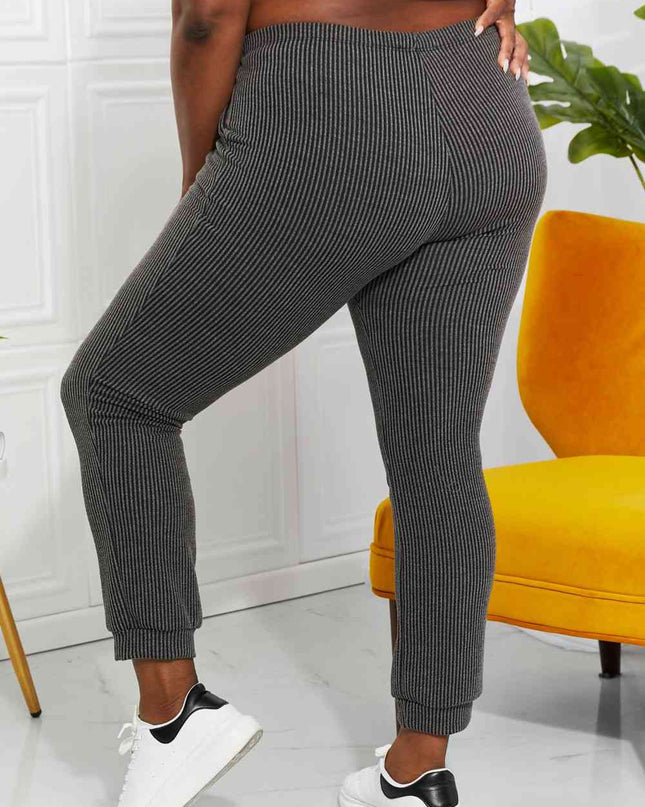 Blumin Apparel Full Size Easy Living Ribbed Joggers