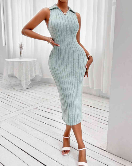 Johnny Collar Sleeveless Sweater Dress