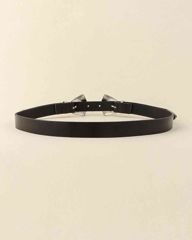 Double Buckle PU Leather Belt