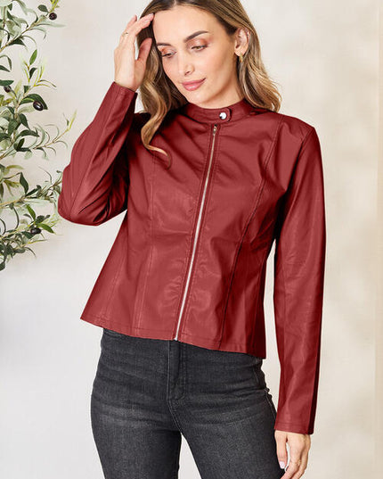 Mock Neck Zip Up Jacket