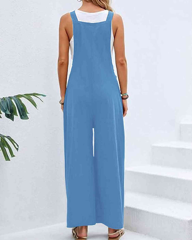 Full Size Wide Leg Overalls with Pockets