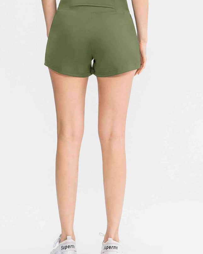 Wide Waistband Sports Shorts with Pockets