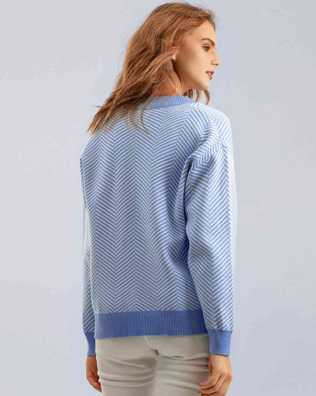 Button Down V-Neck Cardigan