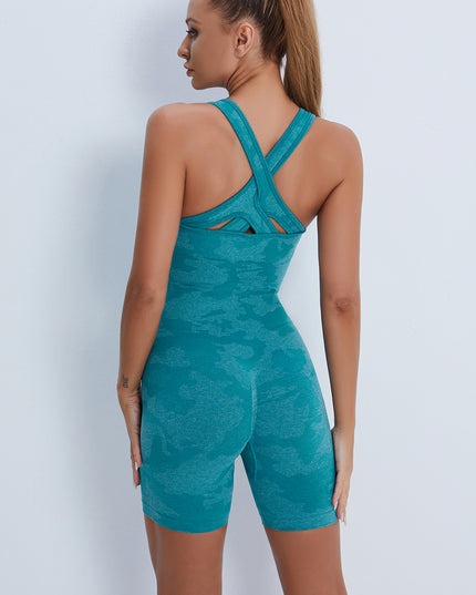Crisscross Wide Strap Active Romper