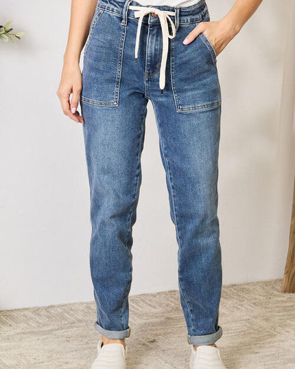 Judy Blue Full Size High Waist Drawstring Denim Jeans