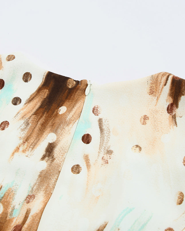 Printed Surplice Neck Layered Dress