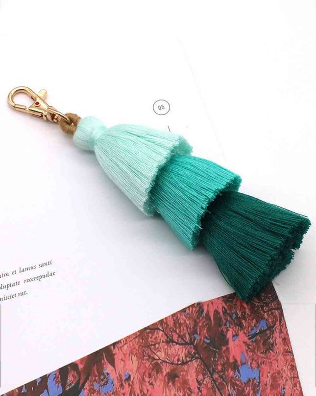 Assorted 4-Pack Multicolored Fringe Keychain