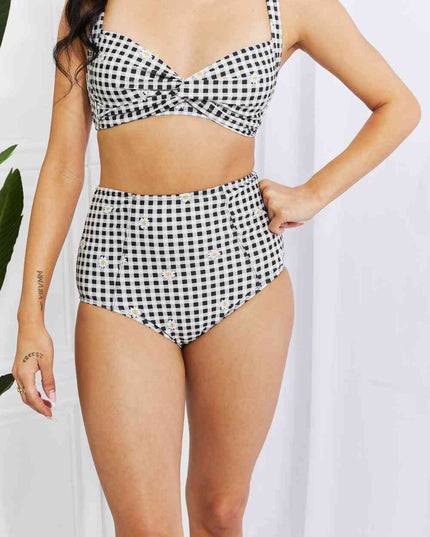 Marina West Swim Take A Dip Twist High-Rise Bikini in Black