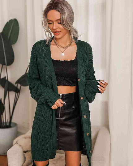 Ribbed V-Neck Cardigan
