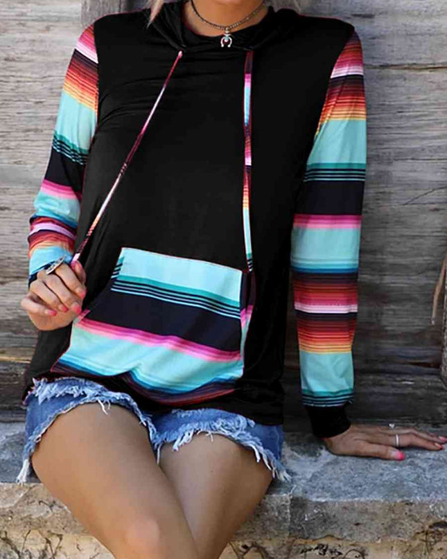 Striped Long Sleeve Hoodie