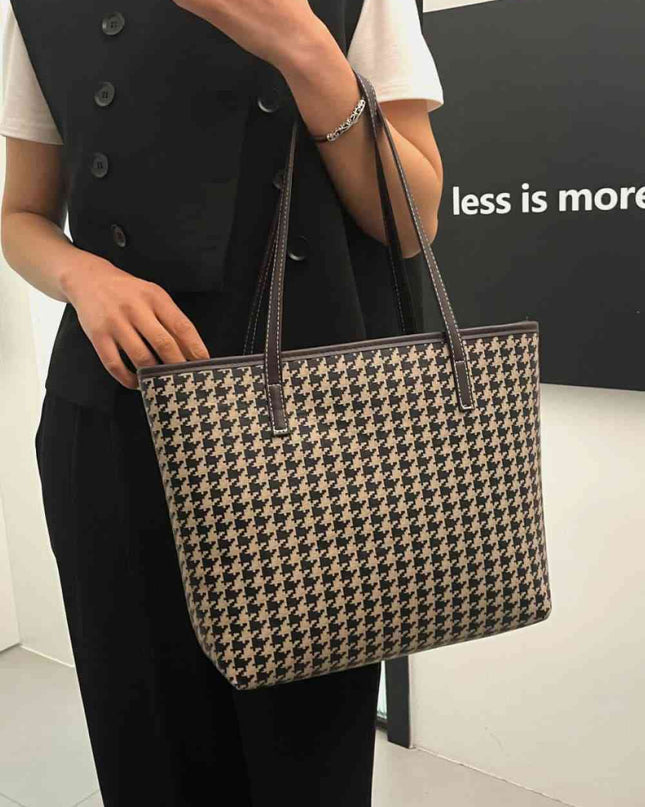 Printed PU Leather Tote Bag