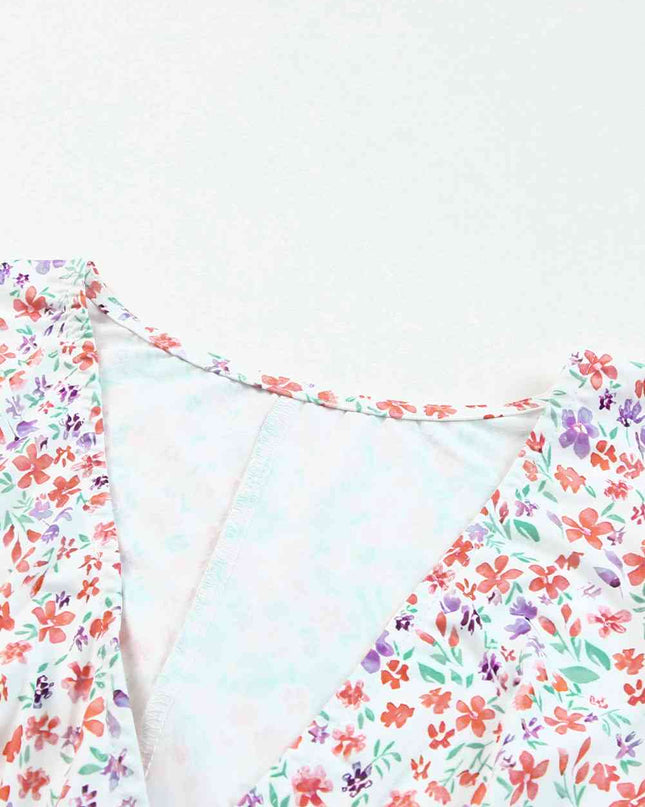 Ditsy Floral Long Sleeve Plunge Bodysuit