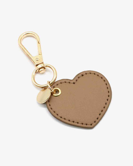 Assorted 4-Pack Heart Shape PU Leather Keychain