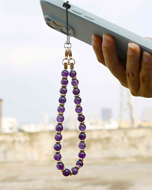 Beaded Natural Stone Key Chain