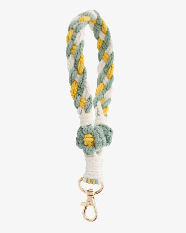 Floral Braided Wristlet Key Chain