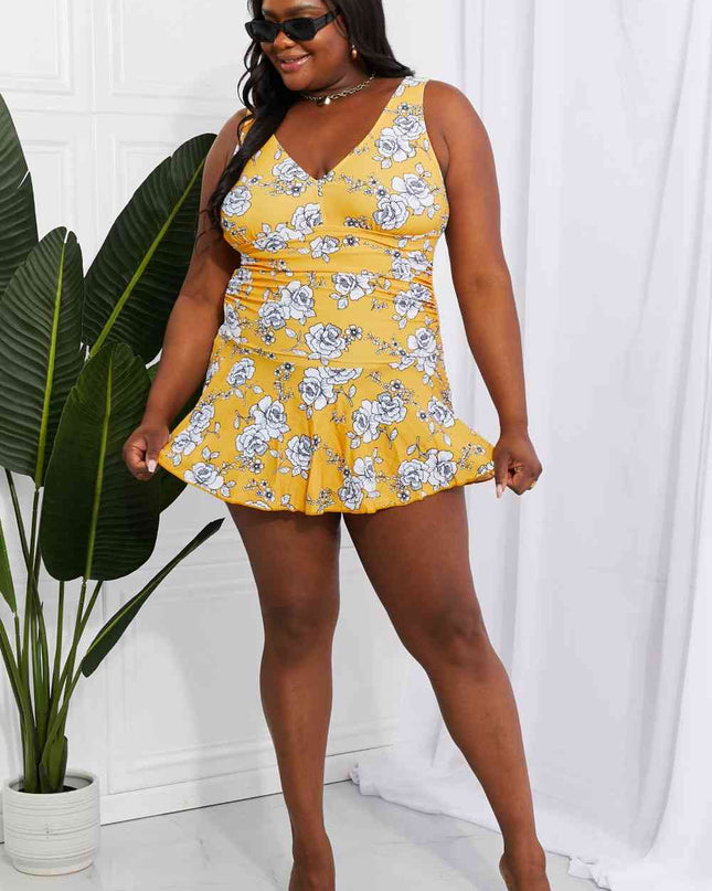 Marina West Swim Full Size Clear Waters Swim Dress in Mustard
