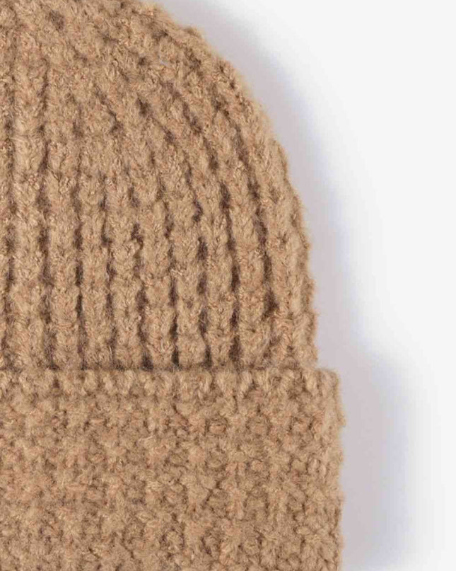 Waffle-Knit Cuff Beanie
