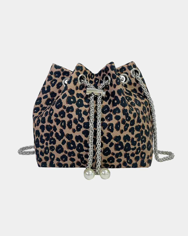 Animal Print Nylon Bucket Bag