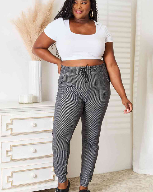 Leggings Depot Full Size Striped Printed Joggers