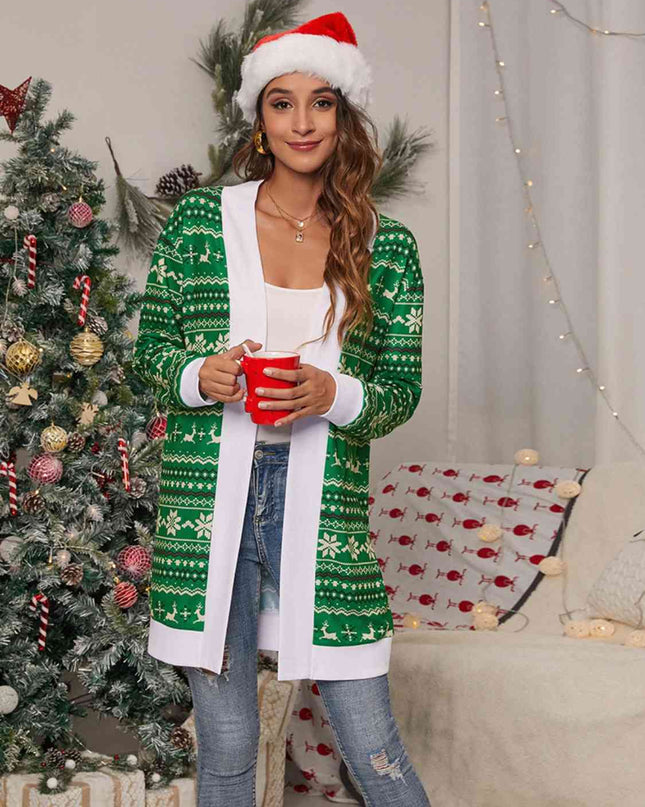 Christmas Open Front Cardigan