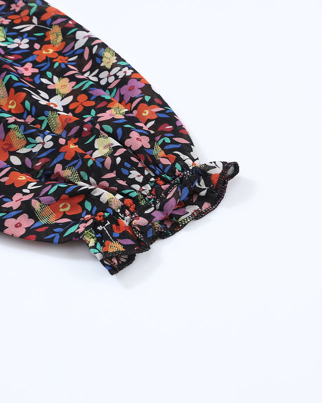 Floral Long Sleeve Mini Dress