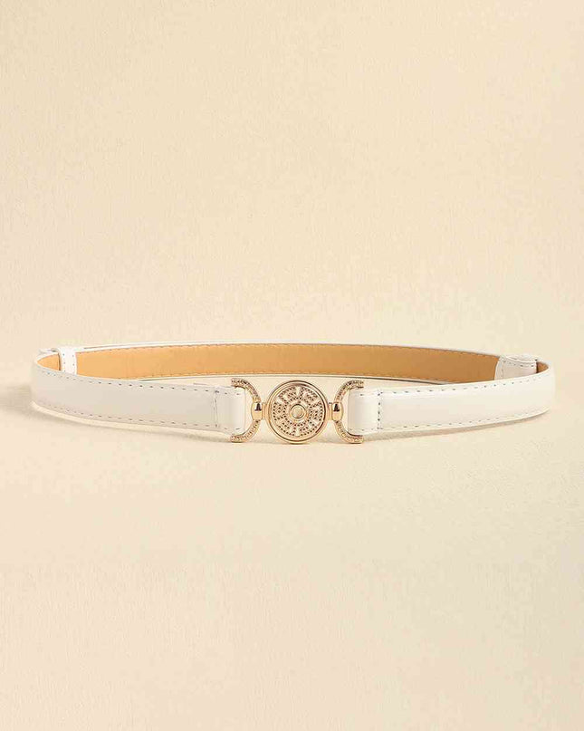 Rhinestone Decor PU Leather Belt
