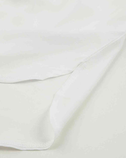 Spliced Lace Curved Hem Flounce Sleeve Top