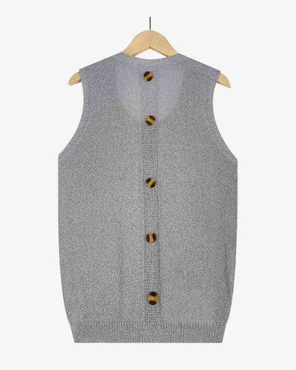 Buttoned Pocket Knit Tank