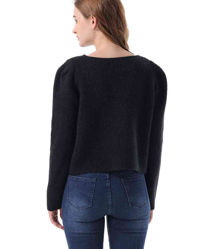 Round Neck Long Sleeve Frog Button Cardigan