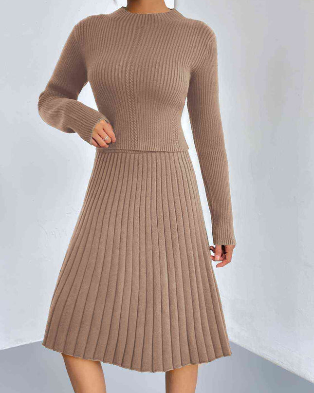 Rib-Knit Sweater and Skirt Set