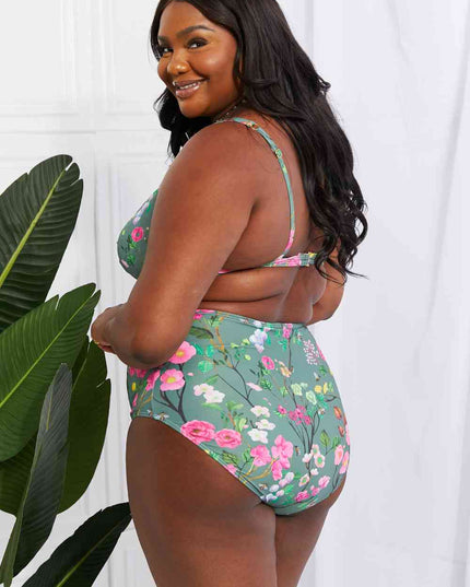 Marina West Swim Take A Dip Twist High-Rise Bikini in Sage