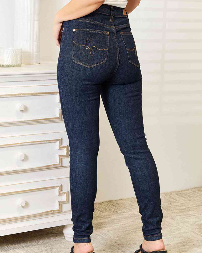 Judy Blue Full Size High Waist Pocket Embroidered Skinny Jeans