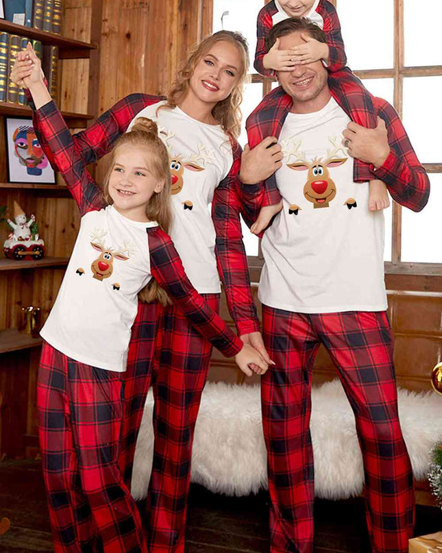 Rudolph Graphic Long Sleeve Top and Plaid Pants Set