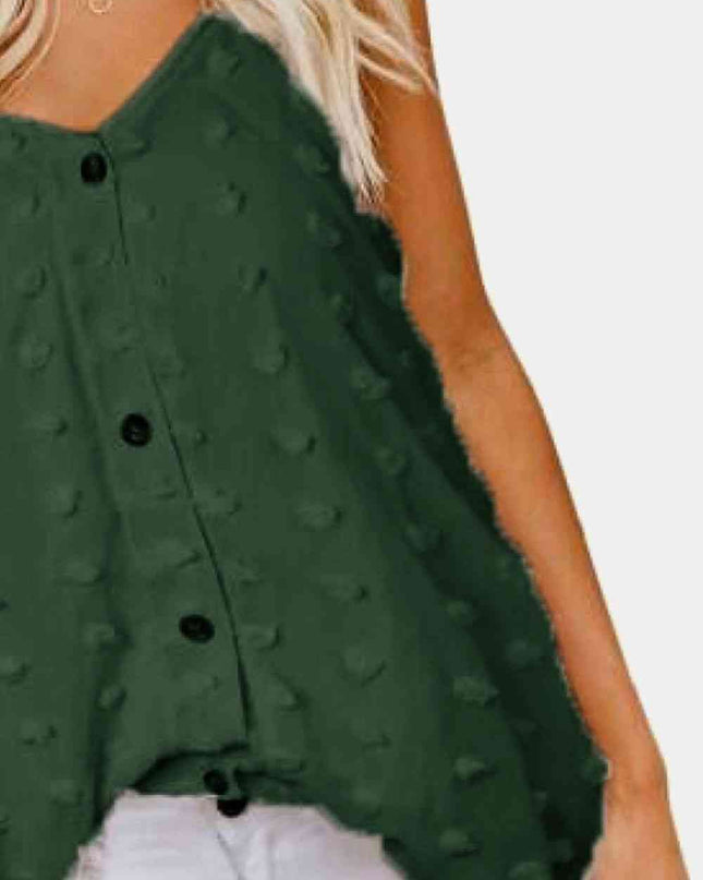 Swiss Dot V-Neck Buttoned Cami