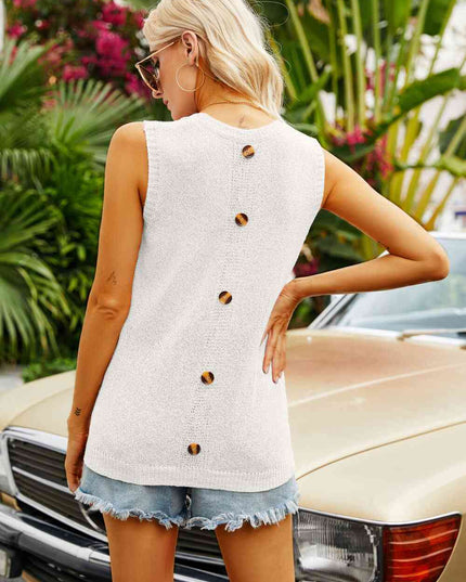 Buttoned Pocket Knit Tank