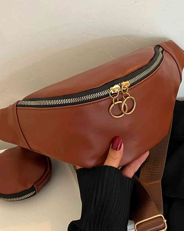 PU Leather Sling Bag with Small Purse