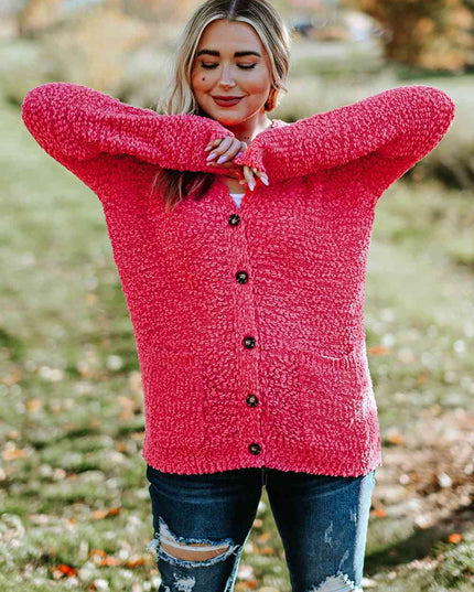 Plus Size Button Down Cardigan with Pockets