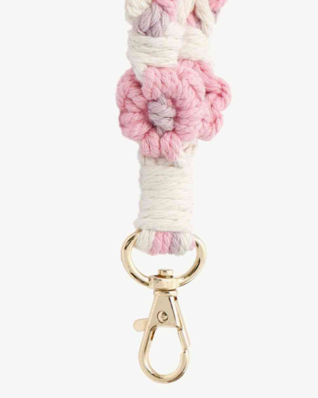 Floral Braided Wristlet Key Chain