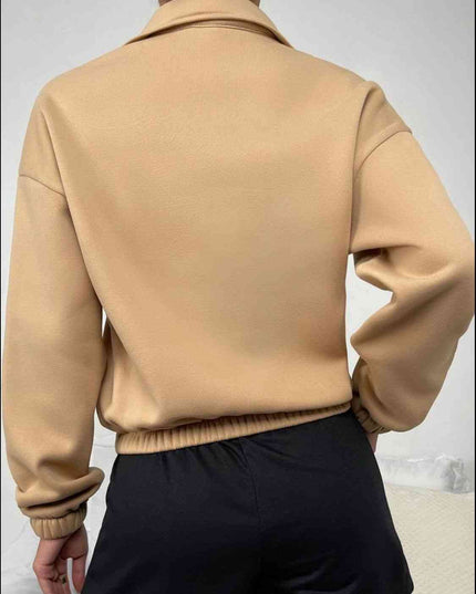 Half-Zip Dropped Shoulder Sweatshirt