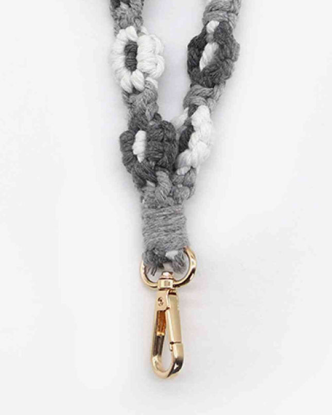 Assorted 4-Piece Macrame Flower Keychain