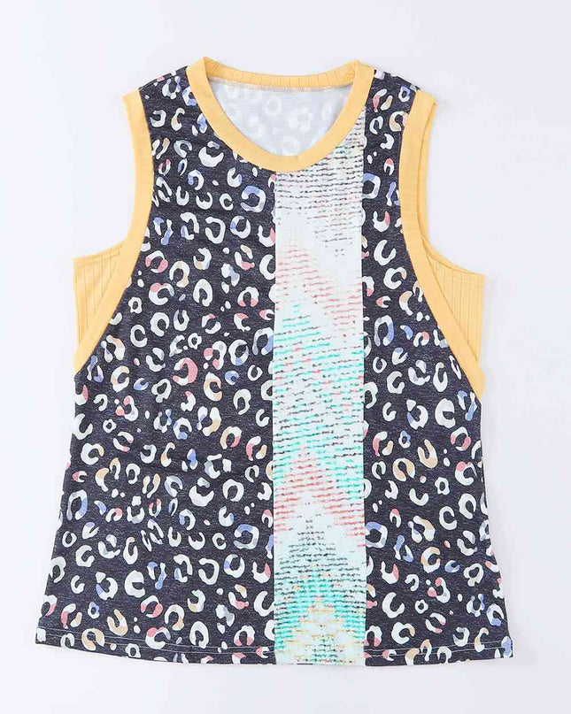 Leopard Round Neck Tank