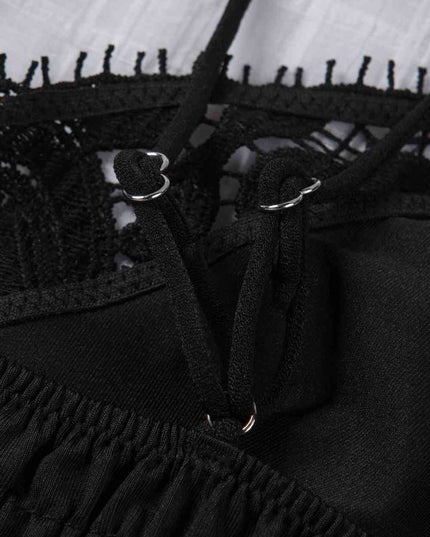 Smocked Eyelash Trim Lace Bralette