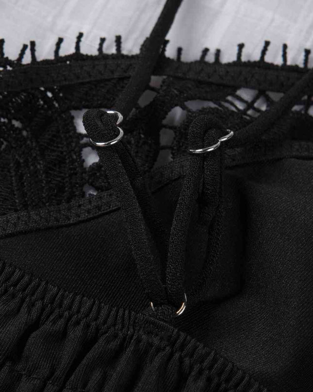 Smocked Eyelash Trim Lace Bralette