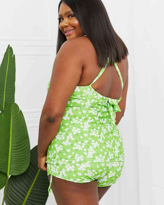 Marina West Swim By The Shore Full Size Two-Piece Swimsuit in Blossom Green