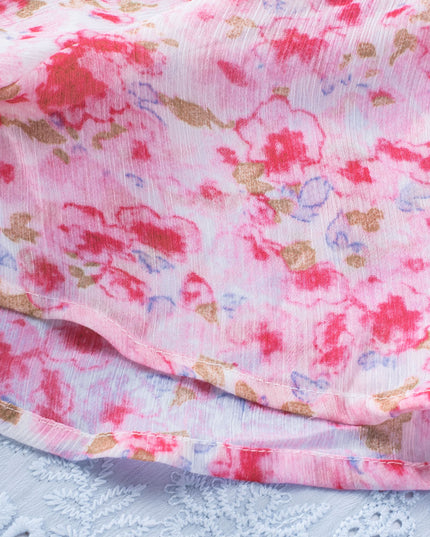 Floral Tassel Tie Tiered Dress