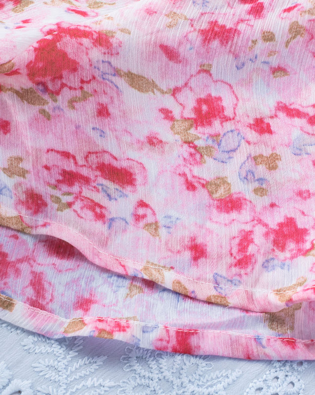 Floral Tassel Tie Tiered Dress
