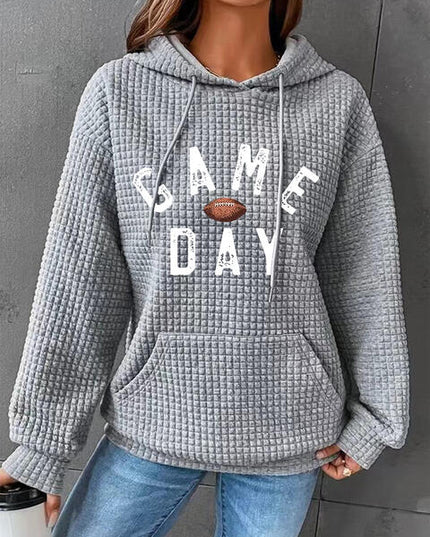 Full Size GAME DAY Graphic Drawstring Hoodie