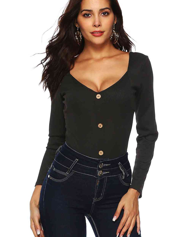 Button Detail Bodysuit