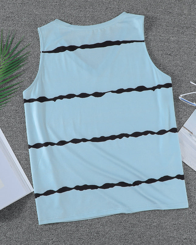 Plus Size Printed V-Neck Tank